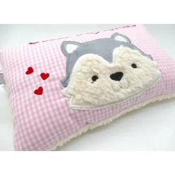Taufkissen Kuschelkissen Kindergartenkissen Geburtsgeschenk Husky - Kleiner Wolf