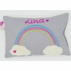 Taufkissen Regenbogen mit gesticktem Namen
