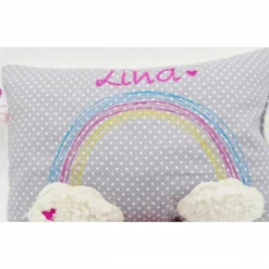 Taufkissen Regenbogen mit gesticktem Namen