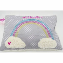 Taufkissen Regenbogen mit gesticktem Namen