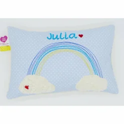 Taufkissen Regenbogen mit gesticktem Namen