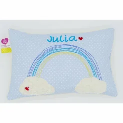 Taufkissen Regenbogen mit gesticktem Namen