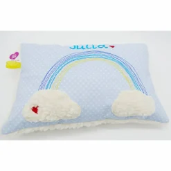 Taufkissen Regenbogen mit gesticktem Namen