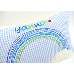 Taufkissen Regenbogen mit gesticktem Namen