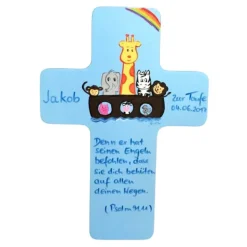Taufkreuz Holzkreuz Kinderkreuz "Arche" zur Taufe/Geburt/Kommunion