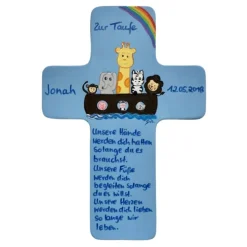 Taufkreuz Holzkreuz Kinderkreuz "Arche" zur Taufe/Geburt/Kommunion