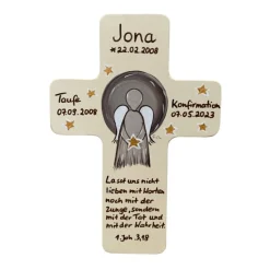 Taufkreuz Holzkreuz Kinderkreuz Engel  zur Taufe/Geburt/Kommunion