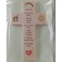 Taufkreuz Regenbogen mit Spruch Geschenk Geschenkidee Weihnachten Taufe Kommunion Geburtstag