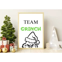 TEAM GRINCH Poster Print Weihnachten Wandkunst Weihnachtsdeko Weihnachtsgeschenk Wanddeko Geschenkidee Weihnachtsmuffel