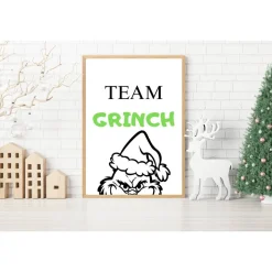 TEAM GRINCH Poster Print Weihnachten Wandkunst Weihnachtsdeko Weihnachtsgeschenk Wanddeko Geschenkidee Weihnachtsmuffel