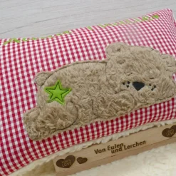 Teddykissen Bär Namenskissen Taufkissen Kuschelkissen Kindergartenkissen