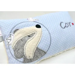 Teddykissen Kleiner Dachs Namenskissen Taufkissen Kuschelkissen Kindergartenkissen