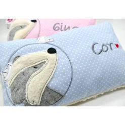 Teddykissen Kleiner Dachs Namenskissen Taufkissen Kuschelkissen Kindergartenkissen