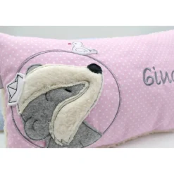 Teddykissen Kleiner Dachs Namenskissen Taufkissen Kuschelkissen Kindergartenkissen