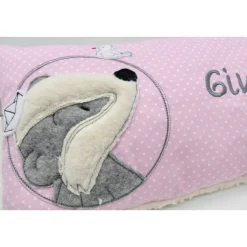 Teddykissen Kleiner Dachs Namenskissen Taufkissen Kuschelkissen Kindergartenkissen