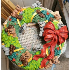 Teddyweihnachtskranz aus Keramik