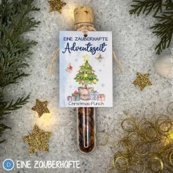 Tee Reagenzgläser weihnachtlich, personalisierte Geschenke, Früchtetee im Reagenzglas