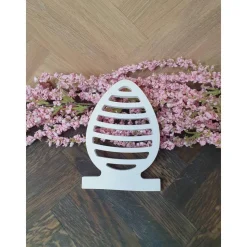 Teelichthalter aus Keraflott - Einschieber gestreiftes Osterei