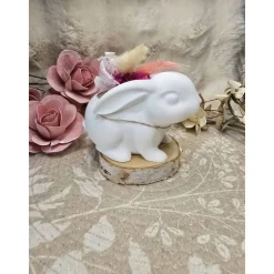 Teelichthalter Hase – stilvolle Keramik Osterdeko, 13 x 8 x 7,5 cm, 430 g