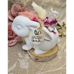 Teelichthalter Hase – stilvolle Keramik Osterdeko, 13 x 8 x 7,5 cm, 430 g