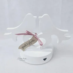 Teelichthalter mit Einschieber -Vogelpärchen- Hochzeitsgeschenk