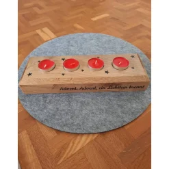 Teelichthalter/Adventsbalken aus Holz