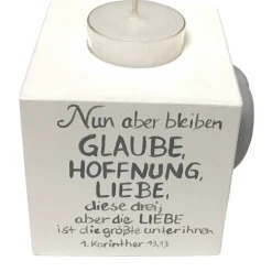 Teelichthalter/Kerzenwürfel/Teelichtwürfel aus Holz zur Hochzeit zur Erinnerung