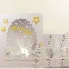 Teelichtkarte versandfertig Weiße Aufstell-Weihnachtskarte Winterwald mit Hirschfamilie