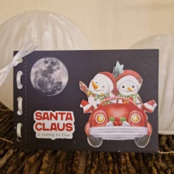 3-teilige Weihnachtskarte / Santa Claus Karten / Weihnachtskarte mit Auto / festliche Grußkarten / Weihnachten