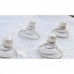 4-teiliger Hochzeitsschmuck mit echten(!) Süßwasser-Perlen, Sterling-Silber und Kristallkugeln