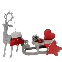 3-teiliges Baumschmuck in rot und weiß