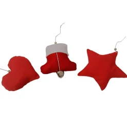 3-teiliges Baumschmuck in rot und weiß