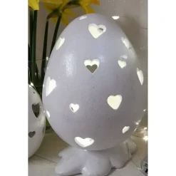 3teiliges Ostereierset aus Keramik zum Beleuchten