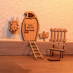 7teiliges Wichtelset aus Holz | Bastelset | Wichtel Wunschliste Vorlage | personalisierte Wichtel Geschenkidee
