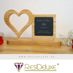 Text+Wunschsymbol Holzherzen Gravur Hochzeitsgeschenk Geschenk Verlobung Jahrestag Herz Hochzeit Valentinstag Muttertag