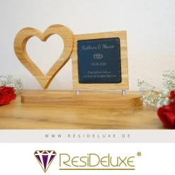 Text+Wunschsymbol Holzherzen Gravur Hochzeitsgeschenk Geschenk Verlobung Jahrestag Herz Hochzeit Valentinstag Muttertag