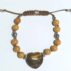 Tigerauge Herz Edelstein Armband camel handgemacht Armband  Zugarmband