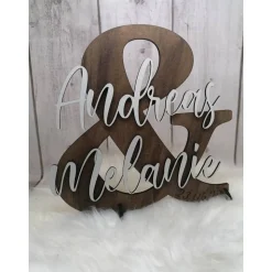 TiSaJa - Namensschild &-Zeichen Hochzeit Geschenk Jubiläum Geldgeschenk