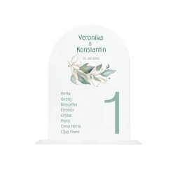 Tischaufsteller Hinweisschild Acryl Holz Salbei II