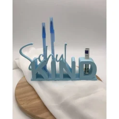 Tischaufsteller „Schulkind“ – personalisiert – mit Reagenzglas für Geldgeschenk & Stifte – Einschulung Geschenk Deko