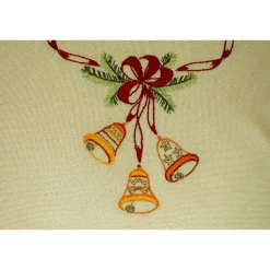 Tischdecke Weihnachten Adventzeit Glocken Tischtuch Weihnachtstischdecke handbestickte Tischdecke Mitteldecke Tischdekor
