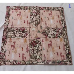 Tischdecke 40x40cm – Mitteldecke Weihnachten Patchwork Baumwollwebware festlich glänzend