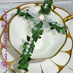 TISCHDEKO * 3tlg. * dekorierte BUCHSBAUMKREUZE *  Taufe * Kommunion * Hochzeit * Feste * Tischaufleger *