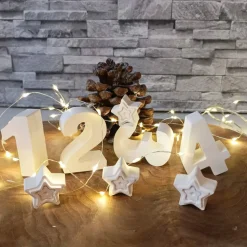 Tischdeko Advent, Raysin Zahlen-Set 1-4 mit Elch, Raysin Zahlen, Rentier Deko, Adventszahlen, Adventskranz modern