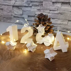 Tischdeko Advent, Raysin Zahlen-Set 1-4 mit Elch, Raysin Zahlen, Rentier Deko, Adventszahlen, Adventskranz modern