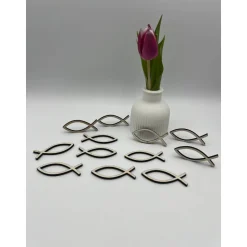 Tischdeko aus Holz Fische zur Konfirmation, Streudeko Fisch Dekoration für Taufe Kommunion, Jugendweihe