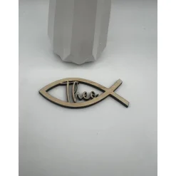 Tischdeko Fische mit Name, 10 Stück, Personalisierte Streudeko Fisch Andenken Dekoration für Taufe Kommunion Firmung Kon