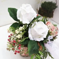 Tischdeko Gesteck Rosen mit Herz