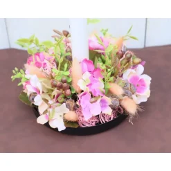 Tischdeko Schreibtisch Deko Kerzenhalter Gesteck Wohndeko Aufsteller rosa