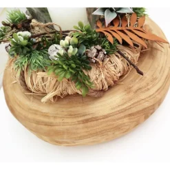 Tischdeko Tischgesteck groß Holzkranz Windlicht